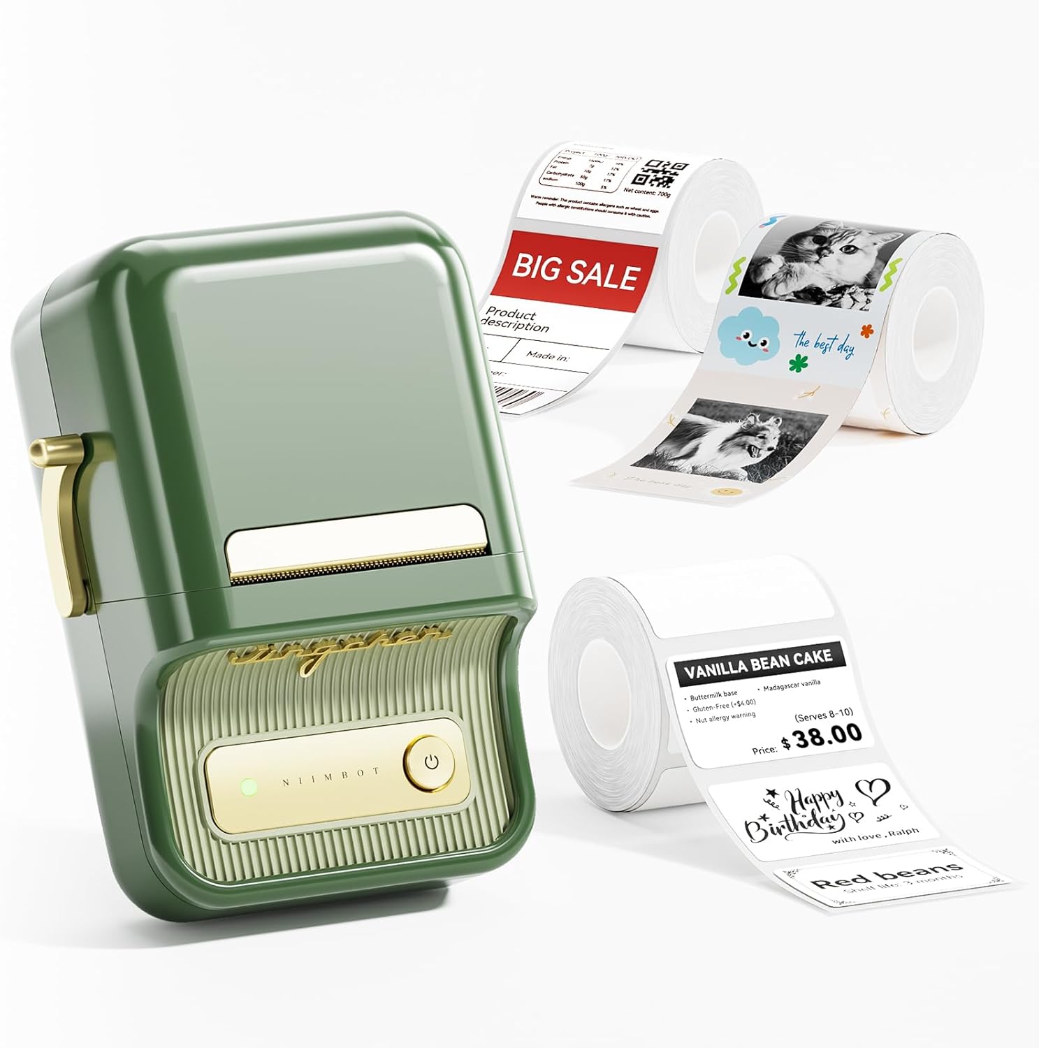 NIIMBOT B21 Pro Label Maker with 3 Roll Labels,300DPI HD Thermal Printer