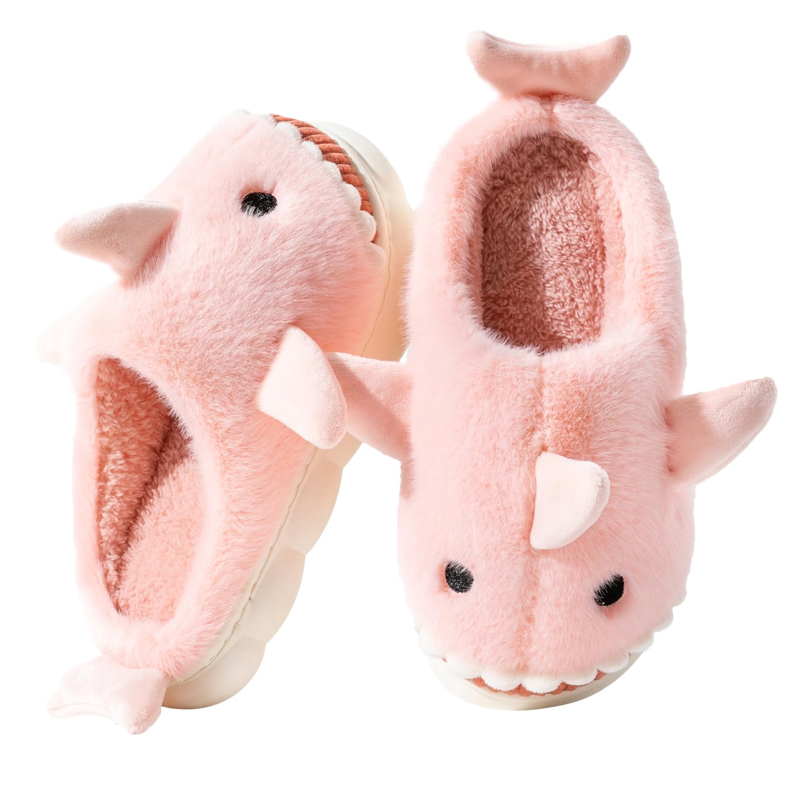 Fadezar Pantofole Donna Squalo/Mucca Ciabatte Donna Uomo Peluche Calde leggere Morbide Comode e Antiscivolo Ciabatte Invernali