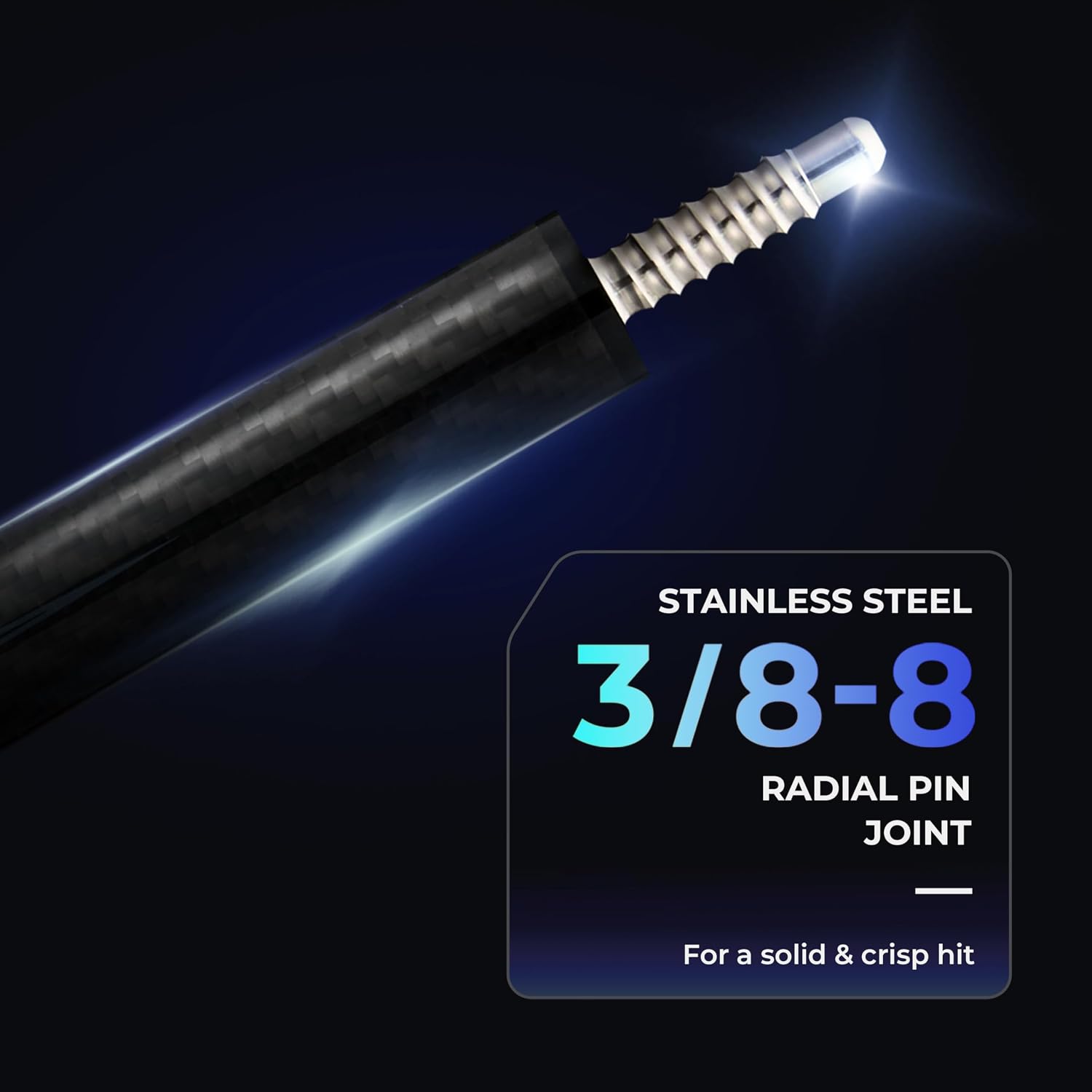 Carbon Fiber Pool Cue Stick with Case,58inch Low Deflection | 2pieces Professional Cue Stick for Billiards, Pro Taper Carbon Fibre Shaft with 12.5mm Tip (19oz-20oz)
