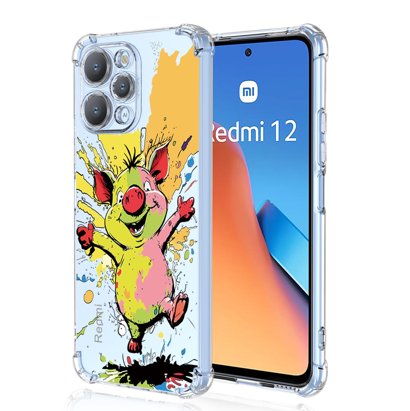 XINYEXIN Panda Graffiti Handyhülle Für Xiaomi Redmi 12 4G – Transparent, Stoßfest, TPU