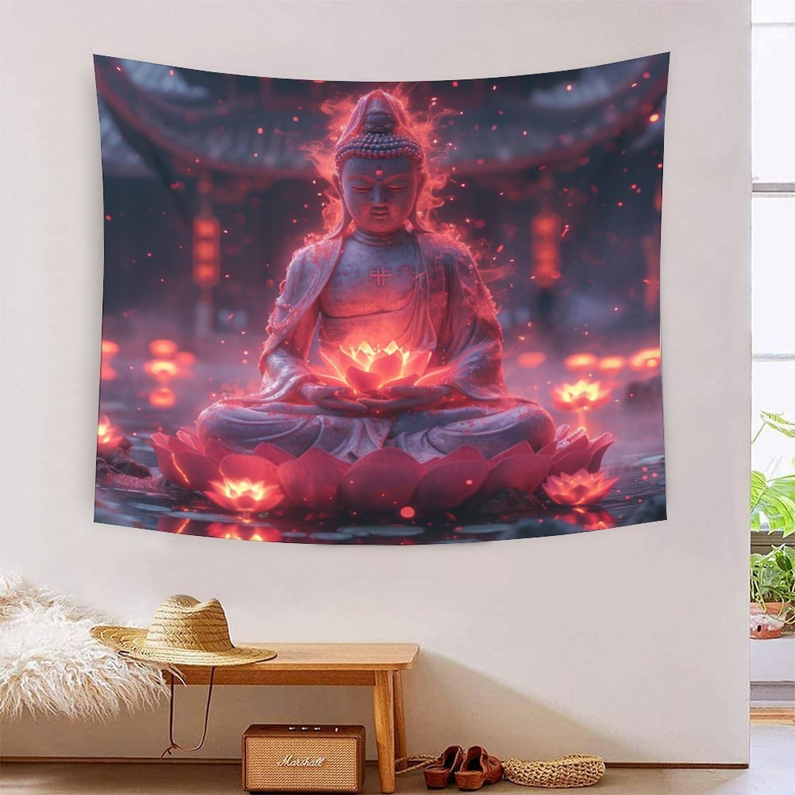 ChengzeTCo 3D Tapestry, Polyester Material,Colourful Buddhas Art Tapestries, TV Backdrop Wall Blanket Party Backdrop Decor Bedroom,180cmx230cm, for Living Room Bedroom & Dorm