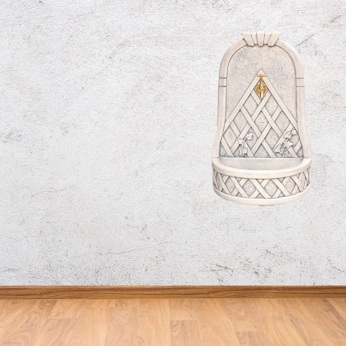 Fuente Aguamaní Modelo Otoño 40x24x71cm. para jardín|Hormigón Piedra |Incluye Grifo|Fuente Decorativa para Exterior| Peso: 23Kg| Color: Gris