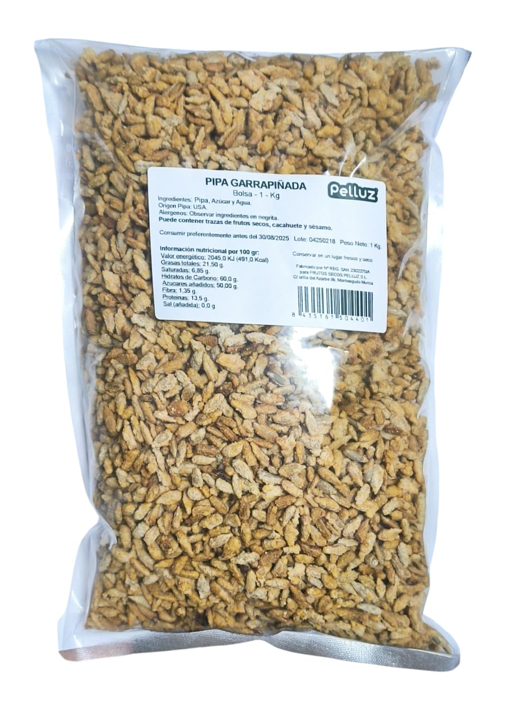 Pipas Garrapiñadas 1 Kg - SIN CONSERVANTES NI COLORANTES - Pelluz