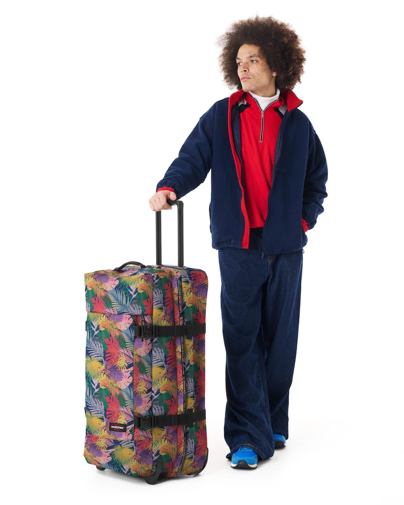 Eastpak Tranverz L - Duży bagaż podróżny z zamkiem TSA, dwie przegródki, pojemność 121 l, 79 x 40 x 33 cm - Brize Retro Navy