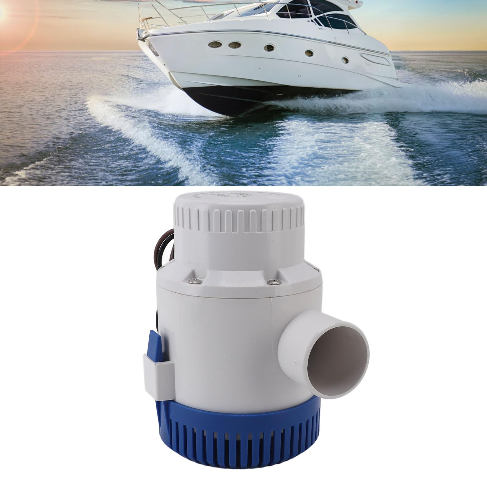 Generic Bomba Sumergible, Bomba de Achique Silenciosa, Resistente a la Erosión, Excelente Aislamiento, 4000 GPH, para Piscina (12V)
