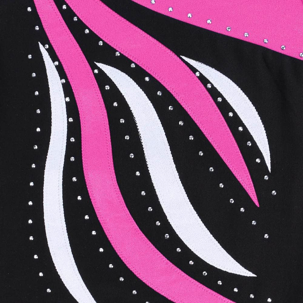FINGER TEN Gymnastikanzug Mädchen Kurzarm Langarm Kinder Ballettanzug Gymnastik Training Gymnastikbody Trikotanzug Tanz Kleid Ballettkleid