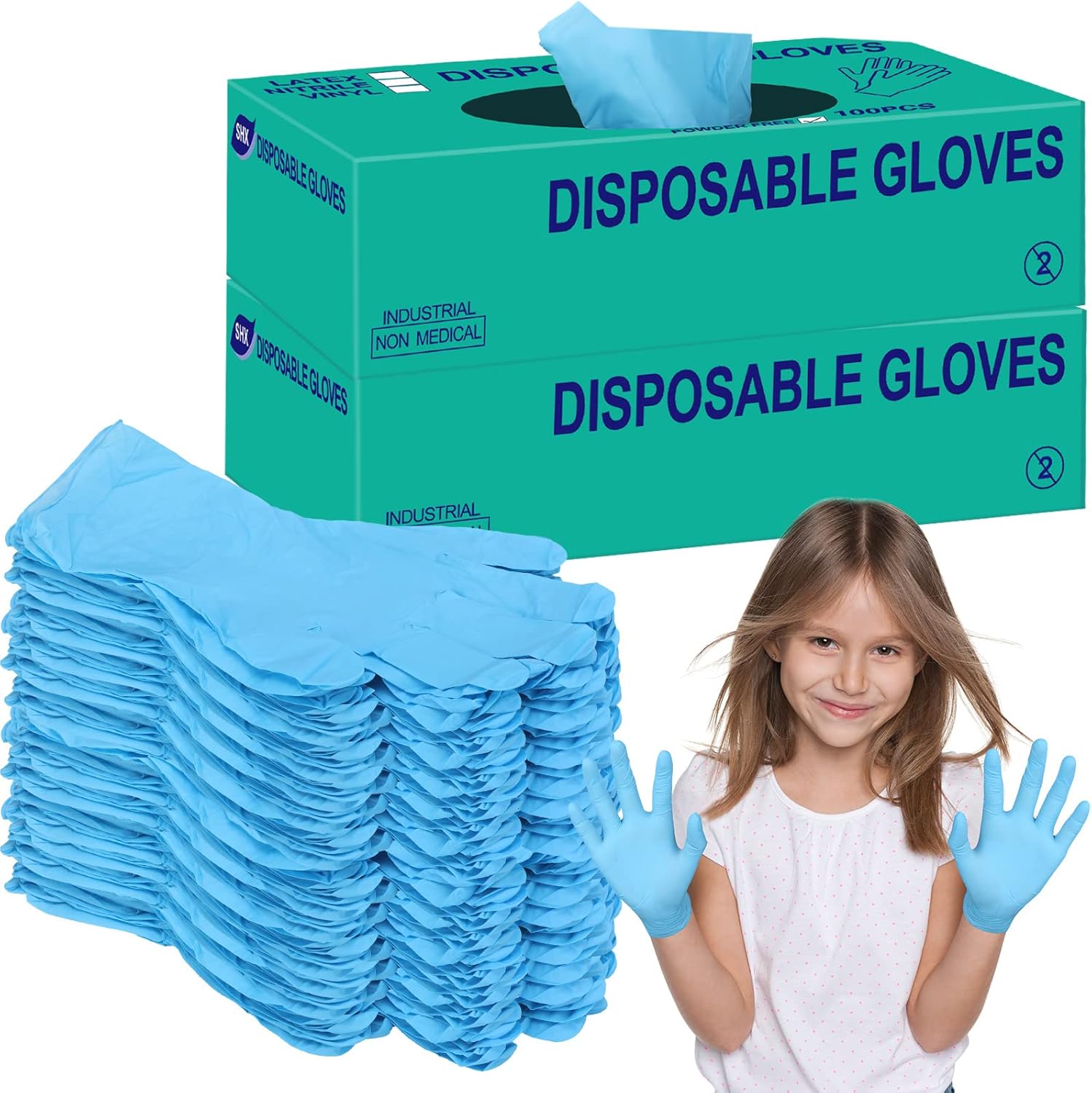 200 Pieces Kids Disposable Nitrile Gloves for 314 Years