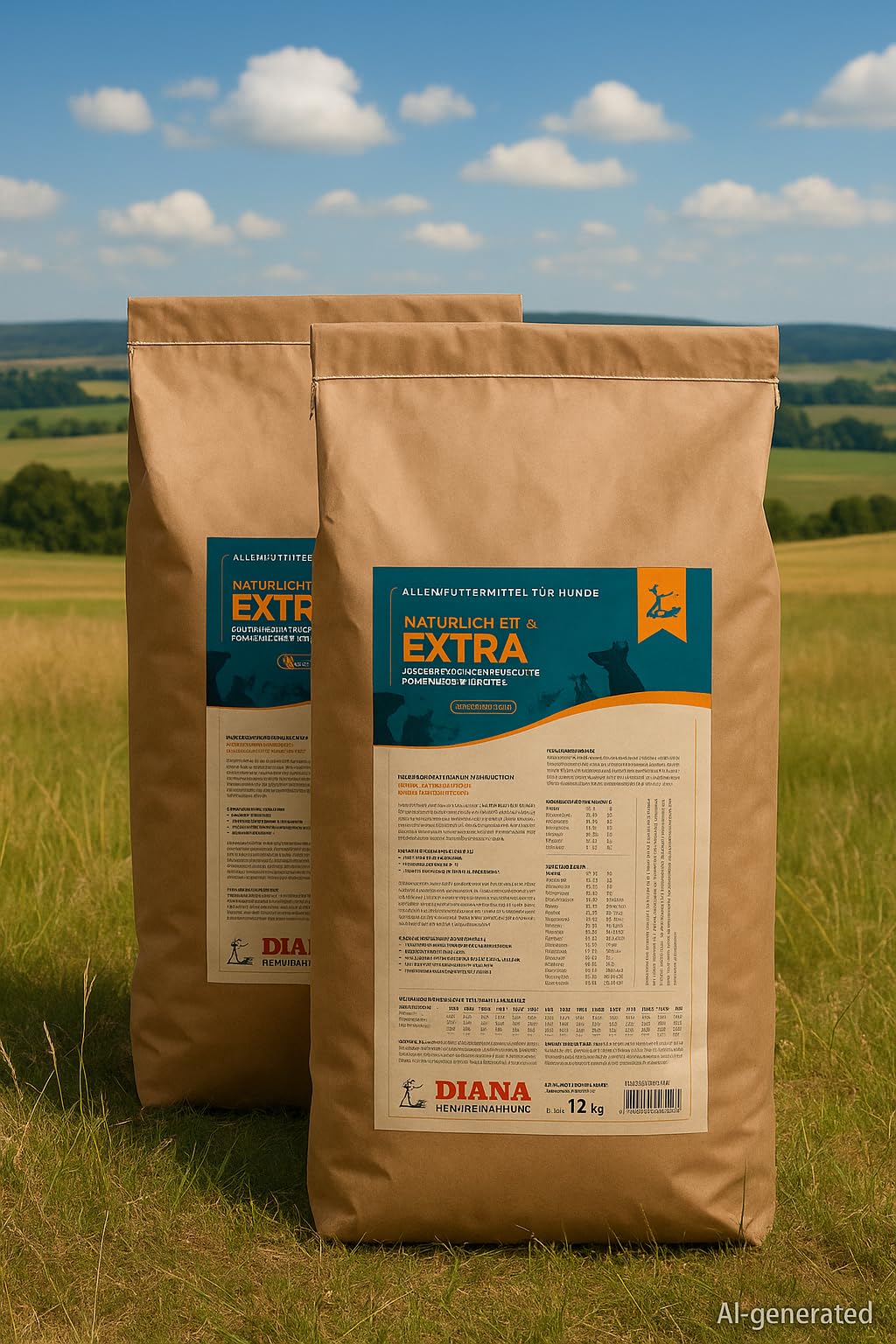 DIANA Natürlich Fit & Vital - Extra Rind/getreidefrei/Hundefutter ohne synthetische Vitamine und Mineralstoffe (2X 12kg)