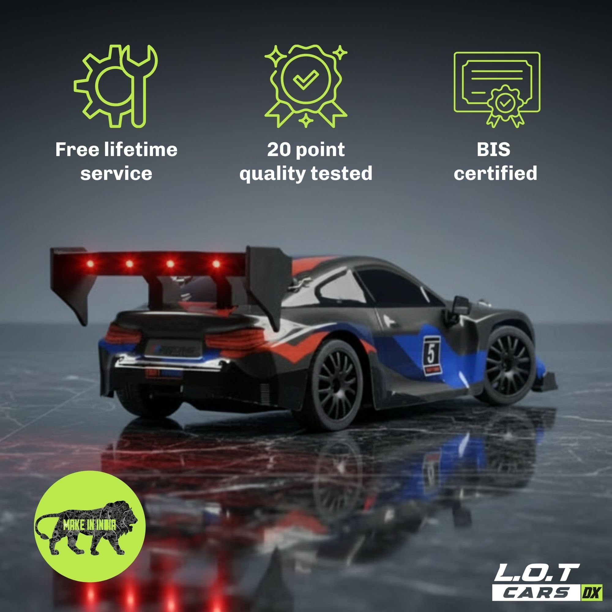 L.O.T Toys Ghost RC Car - 20kmh Drift Car -5