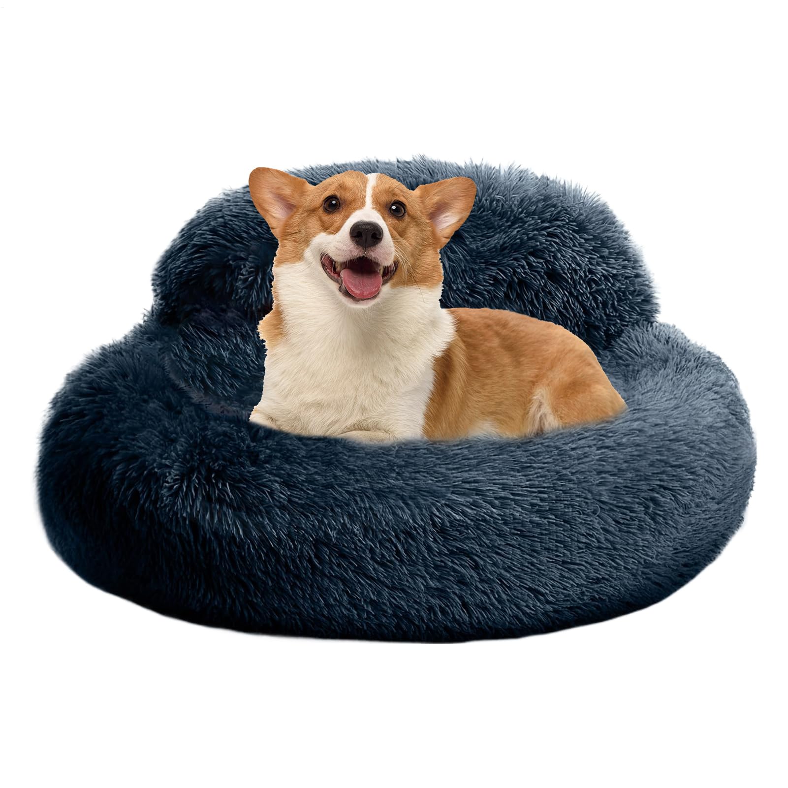 Lit pour chien rond et déperlant coussin doux lavable pour salon