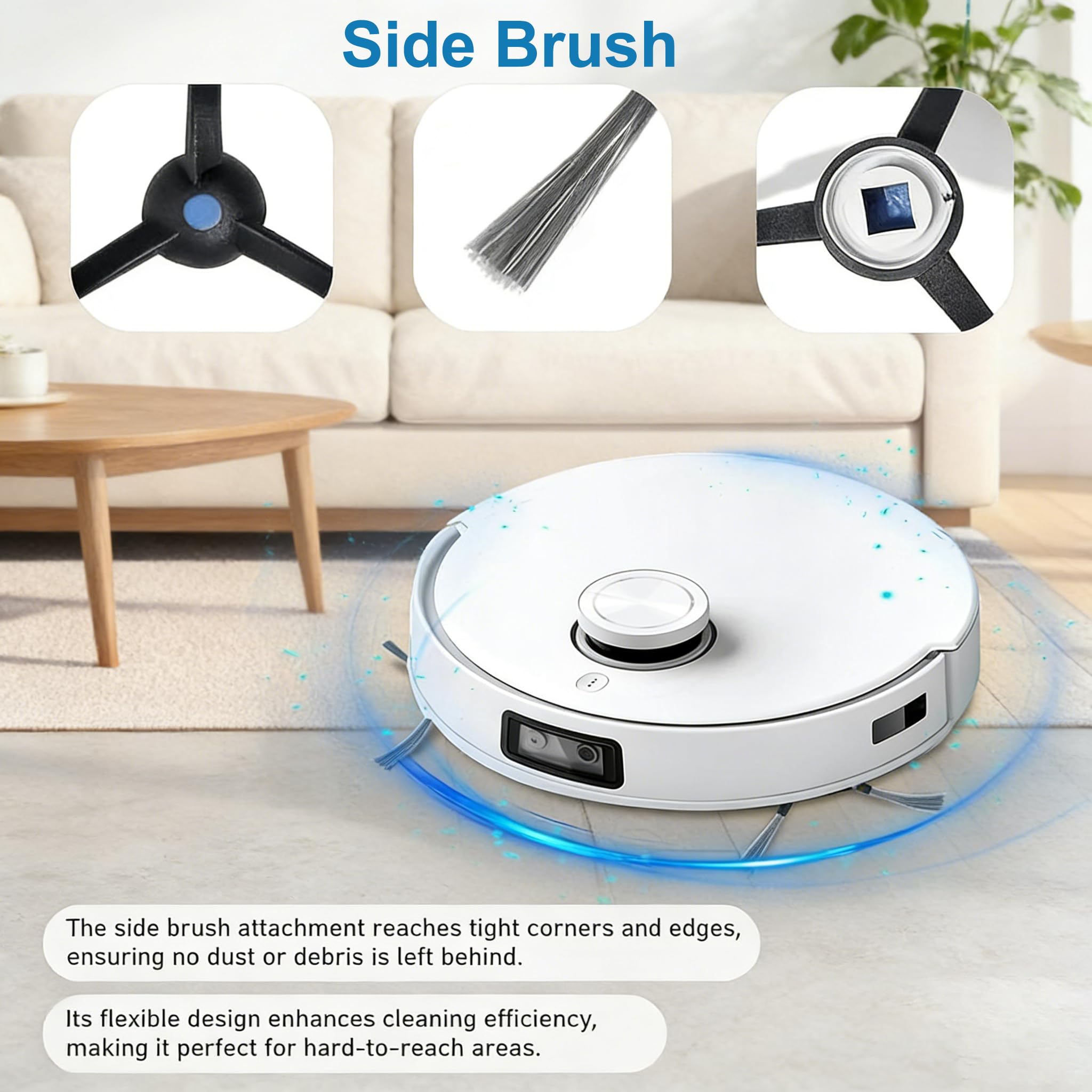 Akcesoria do ECOVACS DEEBOT T50 Pro Omni/ T50 PRO OMNI Gen2 robot odkurzający, 1 szczotka główna, 4 filtry, 4 ściereczki, 6 worków, 4 szczotki boczne