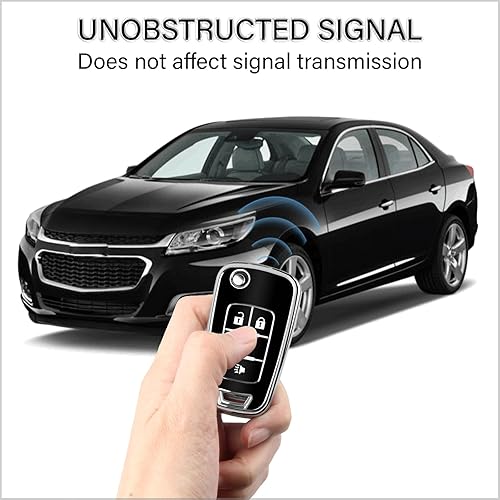 Miniatura 56 de QBUC Funda para llavero Chevy con llavero cromado TPU suave compatible con Chevrolet Chevy Equinox Malibu Impala Cruze Sonic 2010-2019