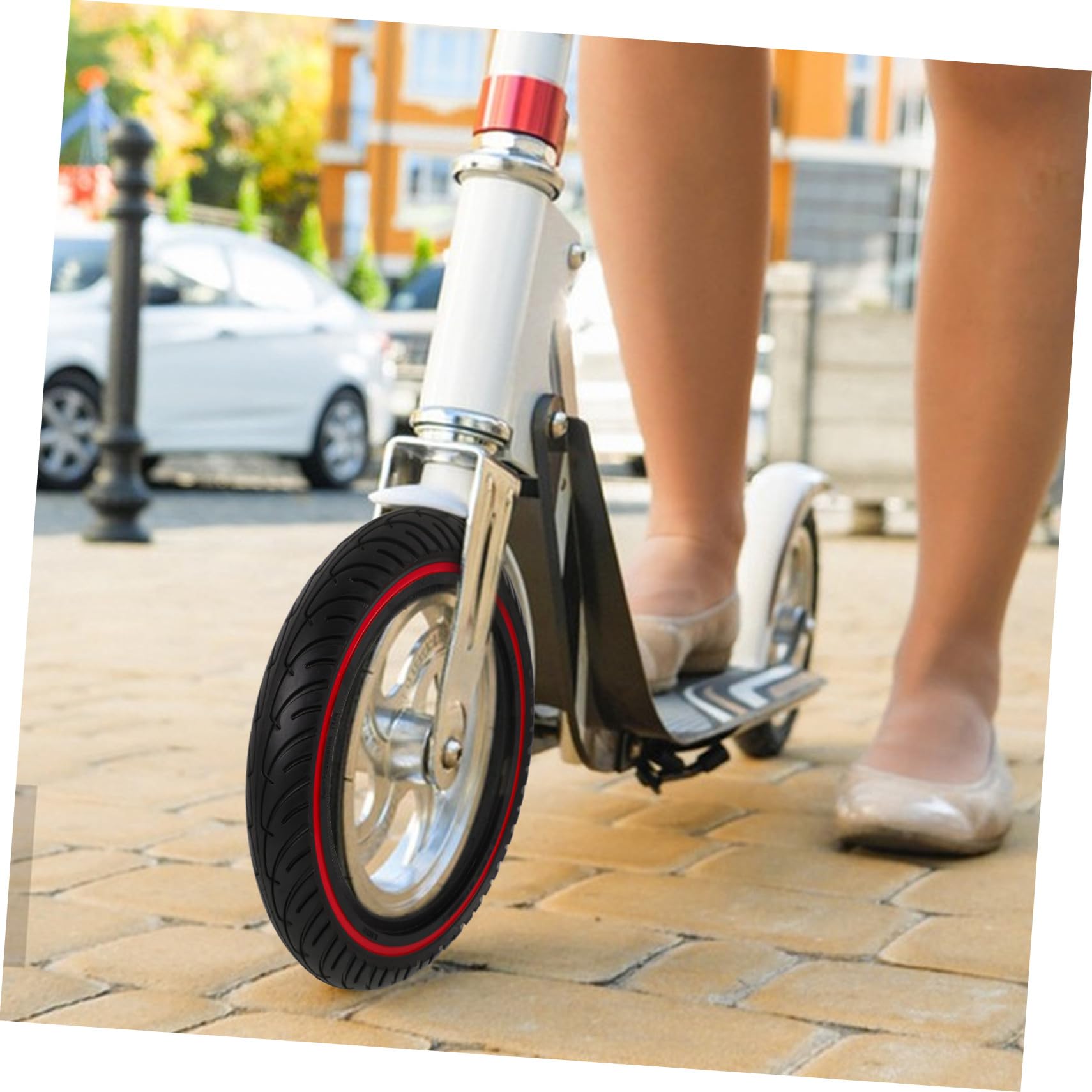 GALPADA Roue de Trottinette Alvéolaire Pneu Nid Abeille sans Gonflage Remplacement Facile pour Scooter Électrique