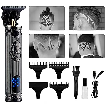 Styleader Professional Hair Trimmer Liner Clipper, Cordless Zero Gapped T-Blade Hair Clipper Hair Cutting for Men, Barbers Beard Shaver Edgers Detail Grooming Kit, Gray