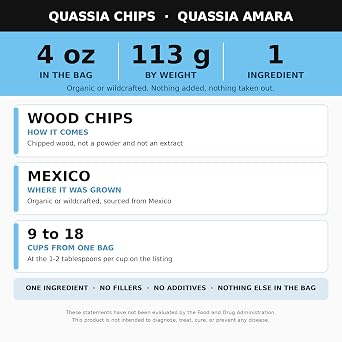 Alkaline Herb Shop Just Herbs: Quassia Chips