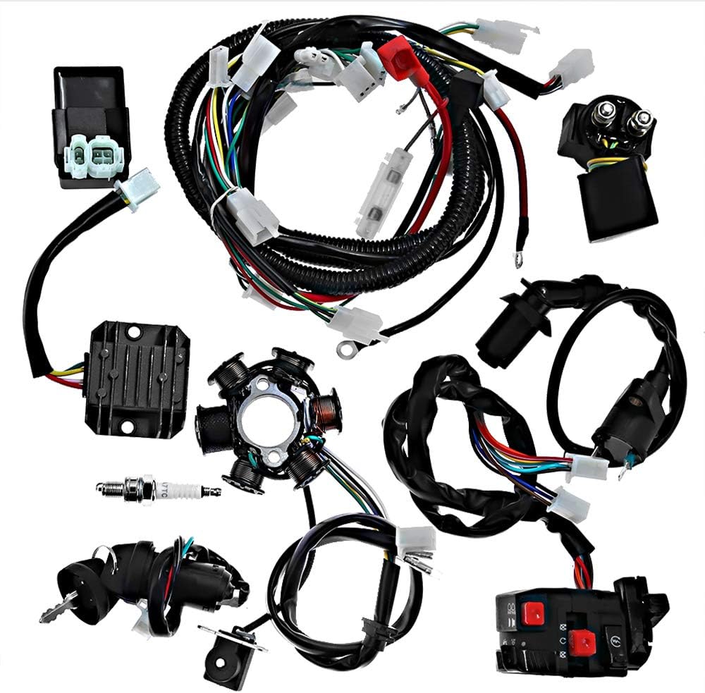 Complete Electric Wiring Harness Wire Magneto Stator for GY6 4-Stroke Engine 125cc 150cc Pit Bike Scooter ATV Quad