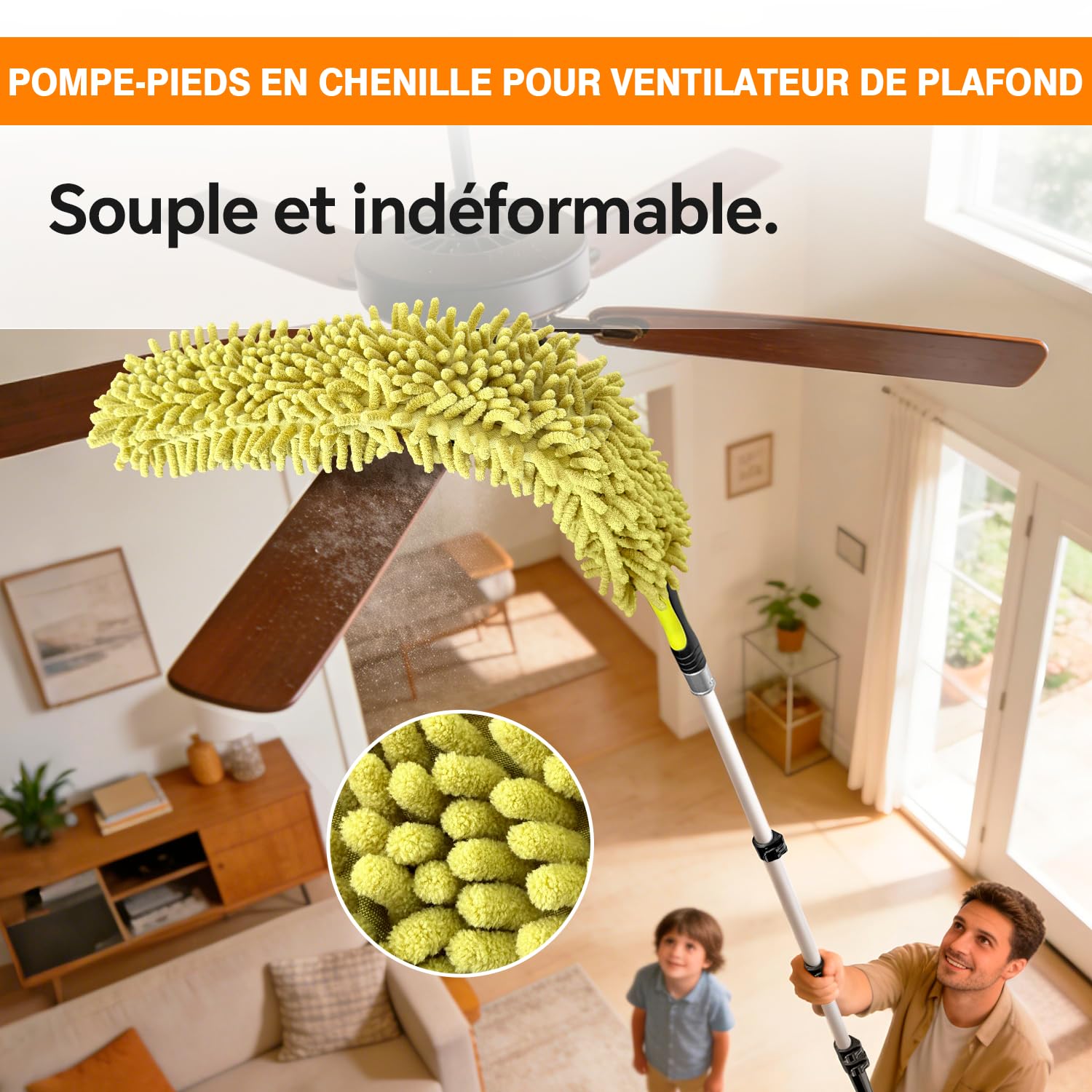 ARTIPOLY Kit d'extension télescopique de 6 m, Haute portée plumeau 5 en 1