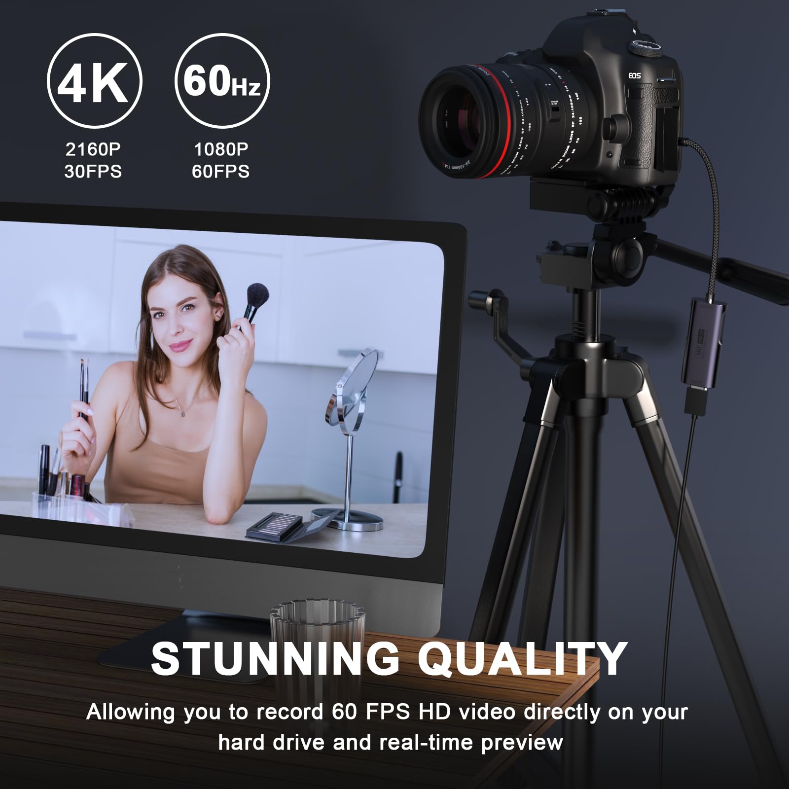 [Apple MFi Certified] USB C Video Capture Adapter with HDMI to USB A + Type C 1080P HD 60fps Record Video Audio Game MS2130 for iPhone 16 15 iPad VR Switch PS4/5 Live Broadcast Streaming Capture