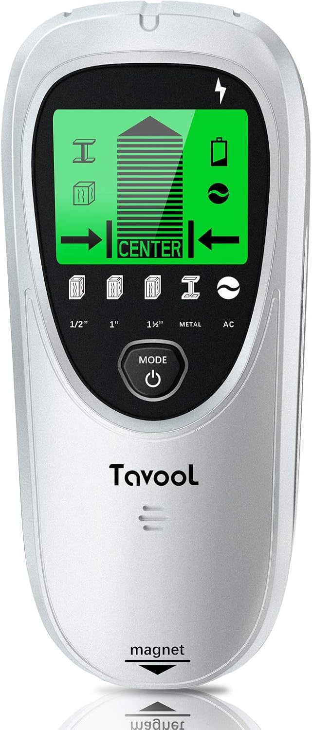 Stud Finder - 6 in 1 Electronic Stud Sensor Wall Scanner Wall Detector Beam Finder Center Finding with LCD Display and Magnet for Drywall Wood Joist AC Wires Metal Detection