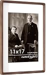 Dreamland 5x7 Picture Frame, USA-Sourced Walnut Wood Photo Frame with HD Tempered Glass, Wooden 5x7 Frame Matted to 4x6, Handcrafted Rounded Corner Frames for Tabletop or Wall Display
