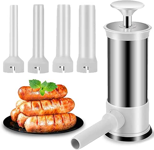 Sausage Stuffer with 4 Different Inches Stuffing Tubes, Manual Sausage