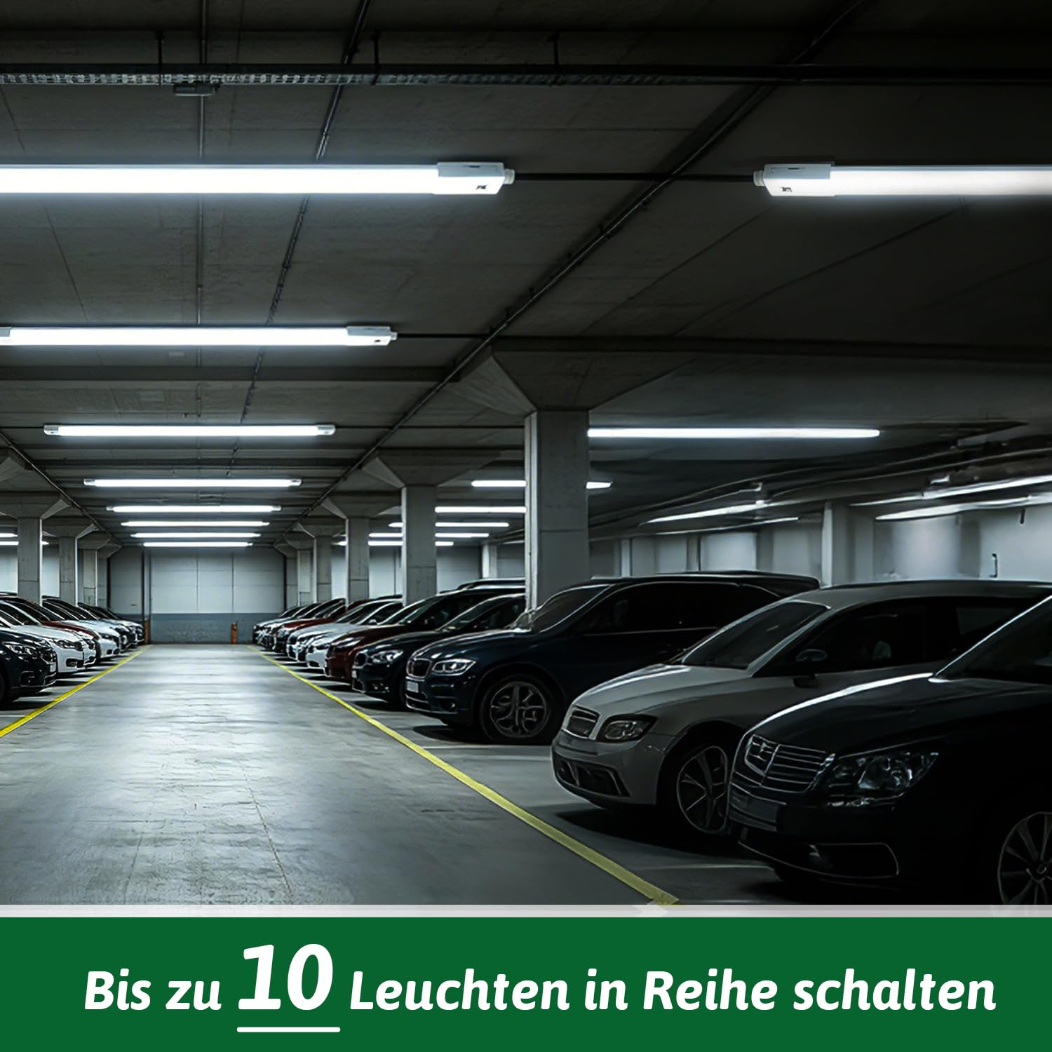 2 Stück LED Feuchtraumleuchte 115CM, Verknüpfbar LED Feuchtraumlampe [36W, 4100LM, 4000K Neutralweiß] IP65 Wasserfest Wannenleuchte Deckenleuchte Röhre für Feuchtraum Garage Keller