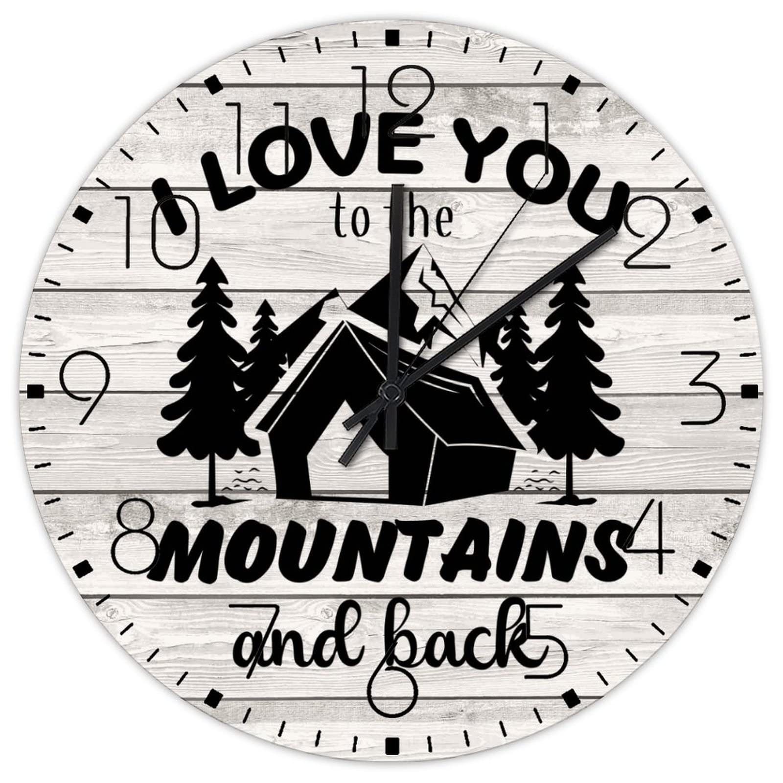 Horloge murale silencieuse en bois sans tic-tac pour supprimer les bruits de chambre 38cm