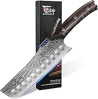 Vista 1 de Nakiri - Cuchillo de chef de 7.2 pulgadas, cuchillo de cocina de verduras de estilo japonés, afilado para corte de precisión, patrón de damasco