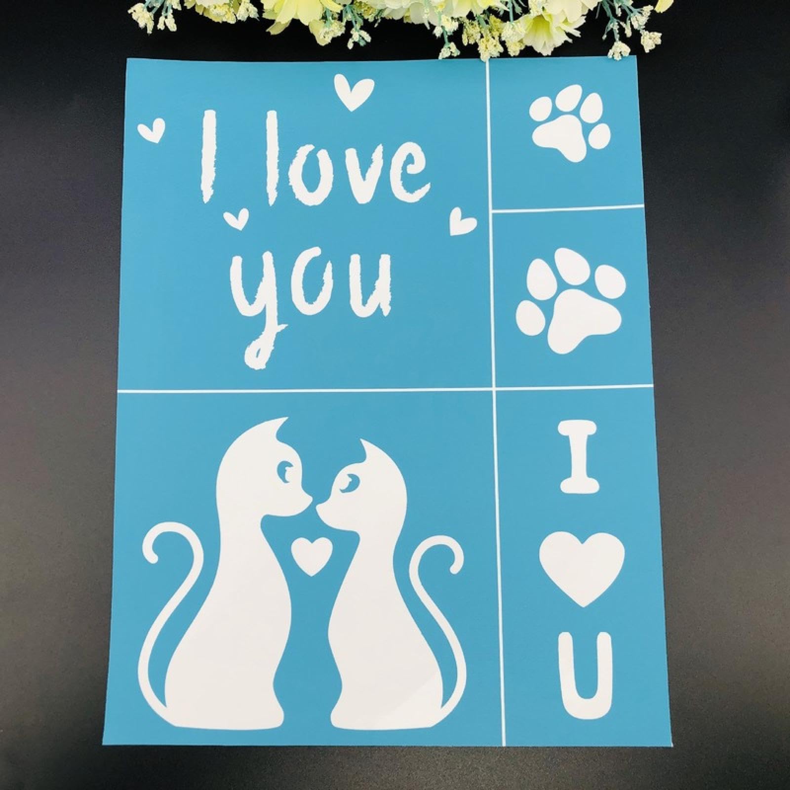 MANGOUSONG Screen Printing Kit,22x28cm Easter Decor Mesh Screen Stencils Self-Adhesive Silk Screen Printing Stencil Easter Bunny Easter Eggs Print A