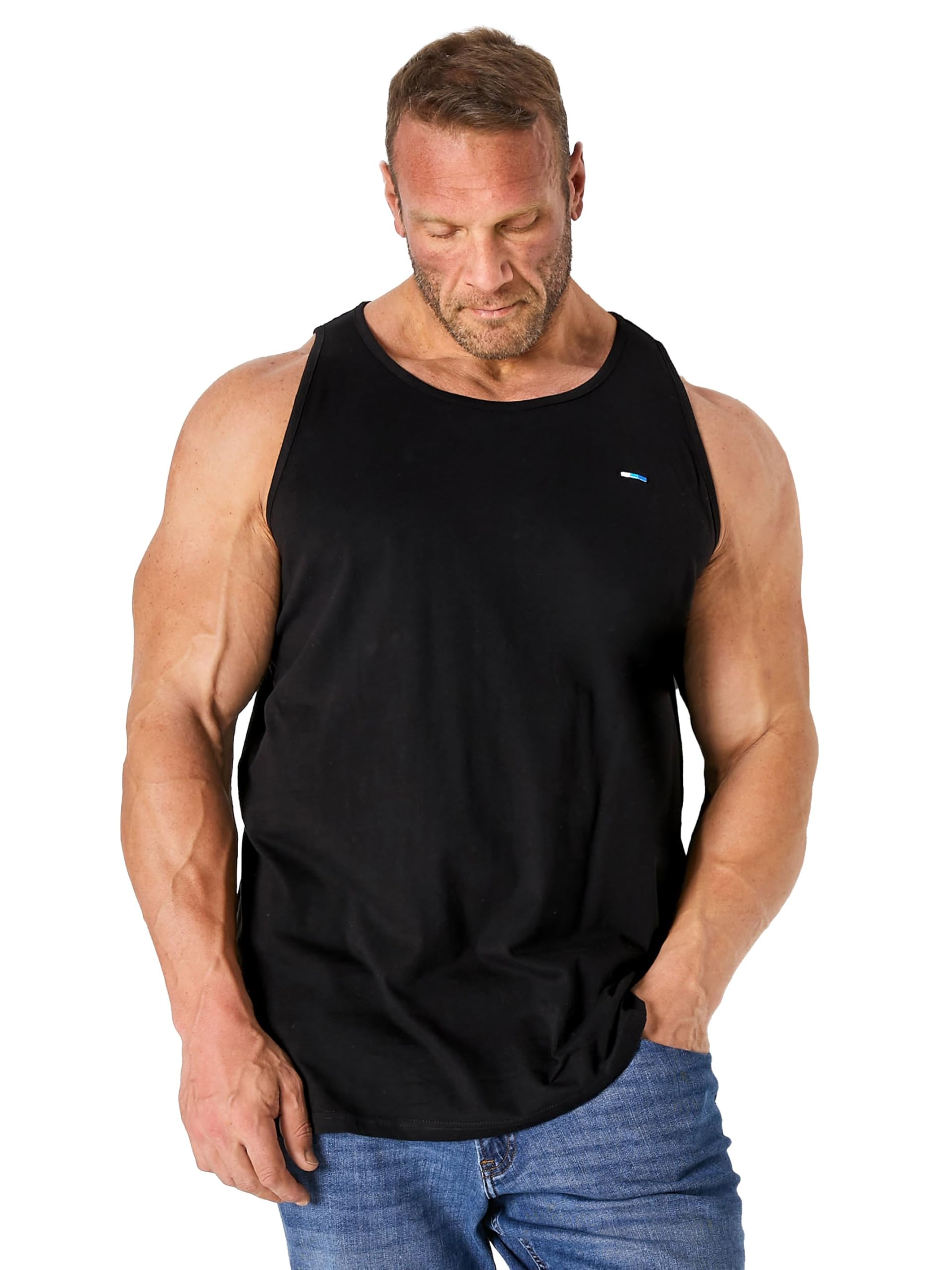 BadRhino Big & Tall Plain Vest Top - Men's - Plus Size Curve
