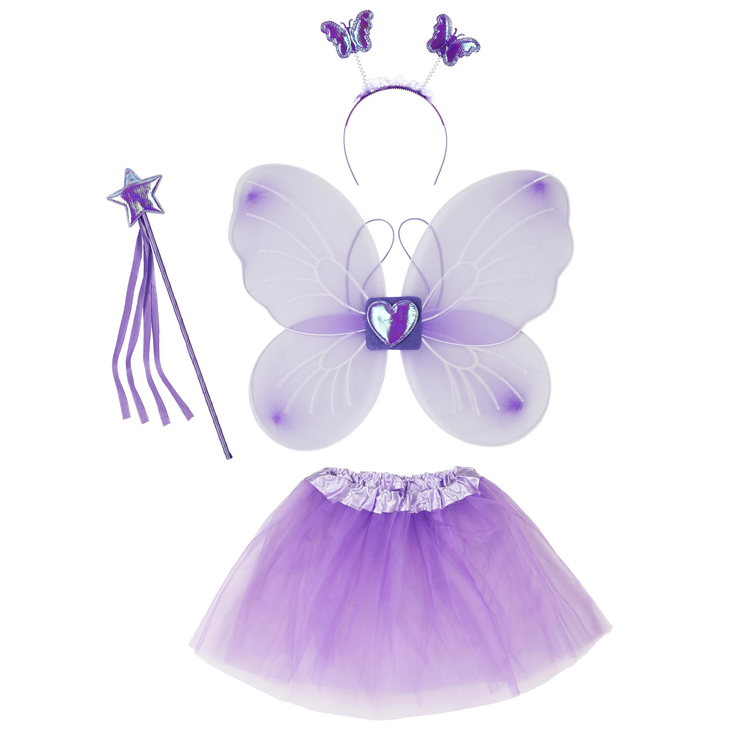 KarneLux Kids Fairy costume set 4 pcs. for girls, Butterfly, princess costume with tutu, wings - Image 2