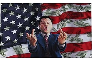Banger - Wolf of Wall Street Middle Finger Flag Banner College Dorm Frat