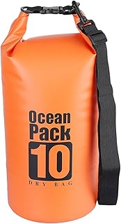 Bolsa de agua seca de 10 l/20 l/30 l, resistente PVC impermeable, bolsas de engranajes para kayak, barco, canoa, 10 Liters, Orange/10 Liters