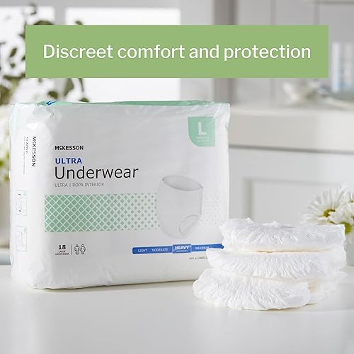 Vista 50 de MCK83733100, McKesson Ultra, ropa interior absorbente para adultos, elástico, tamaño extragrande, desechable, gran absorción