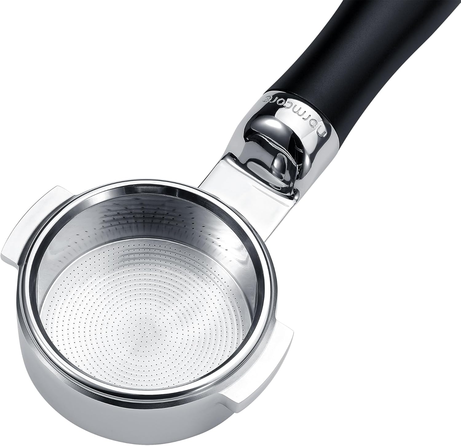 Normcore 58mm Unibody Bottomless Portafilter, Built-in 0.28mm High Extraction Basket Fits E61 Espresso Machines, Compatible with Lelit, ECM, Rocket, Sanremo, Synesso