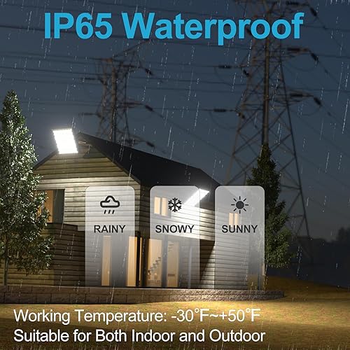 Miniatura 6 de Lightdot Luz de inundación LED de 100 W para exteriores, 5000 K, 14000 lm (equivalente a 600 W), luz de inundación LED para estadio con fotocélula