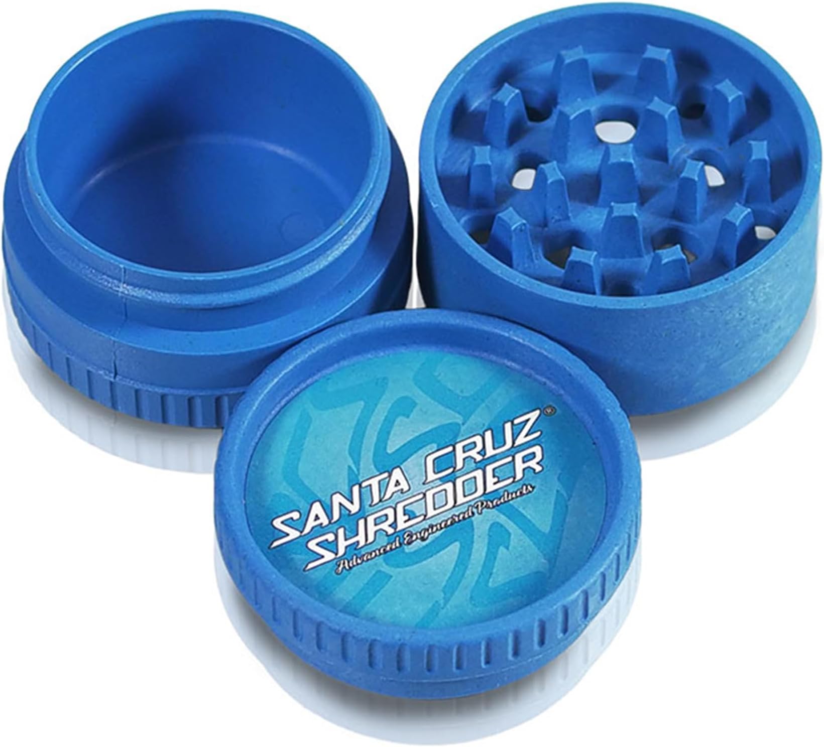 x Cookies Grinder for Herbs Knurled Top for Stronger Grip Size Medium 2.2" (2, Blue)