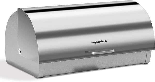 Morphy Richards 46245 Accents Roll Top Bread Bin, Stainless Steel, Silver