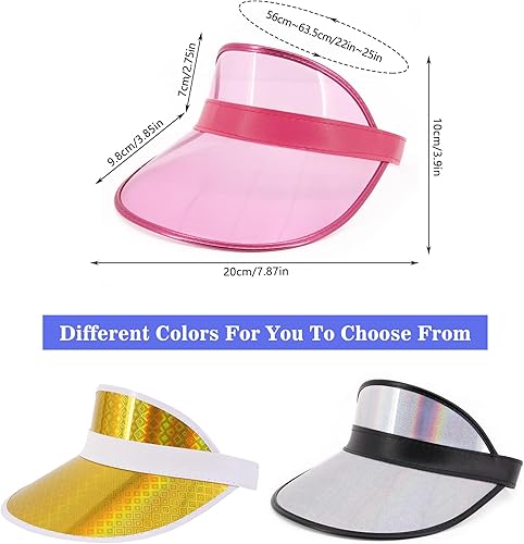 Miniatura 27 de Surkat Viseras solares transparentes de plástico con protección UV, sombrero para la cabeza, sombrero para golf, tenis, playa, ciclismo 1 paquete