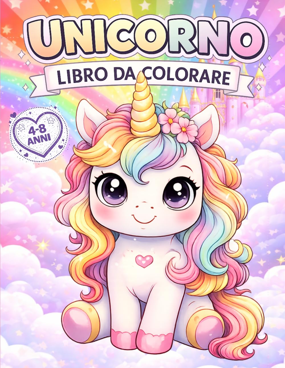 Unicorno Libro da Colorare per Bambini: 50 Disegni di Unicorni Carini con Arcobaleni, Stelle e Castelli Magici | Attività Creativa per Bambini 4-8 ... Books – Libri per la Gioia del Tuo Bambino)