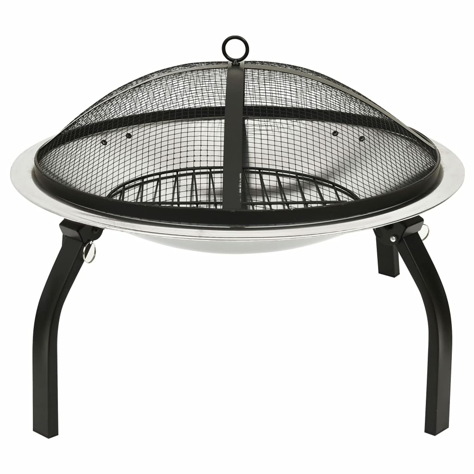 Homgoday Braciere e Barbecue 2 in 1 attizzatoio in acciaio inox 56 x 56 x 49 cm braciere esterno per giardino ciotola per falò all'aperto per giardini, cortili, parchi, cortili