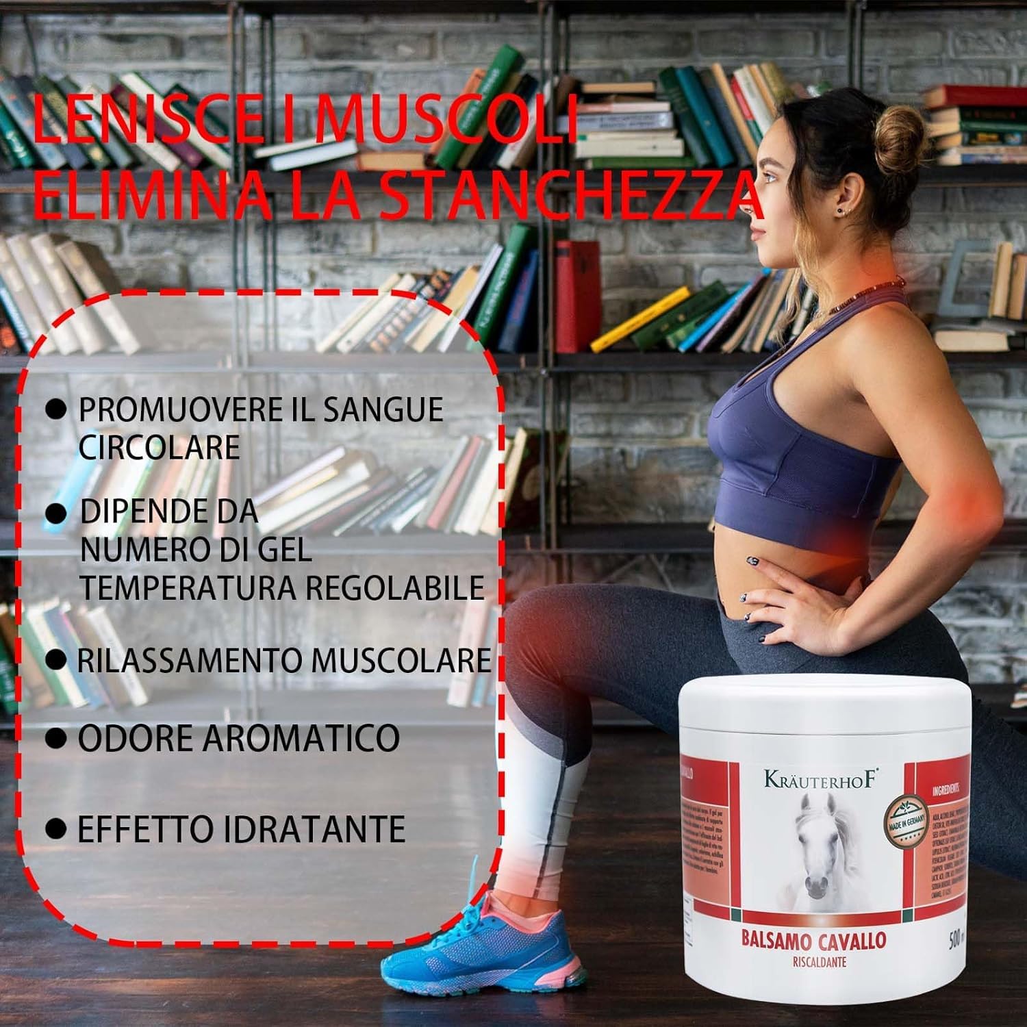 Naturus per Krauterhof | Balsamo Riscaldante per Cavalli Extra Forte, Gel all’Arnica – Sollievo Muscolare Post-Allenamento, Uso Esterno | Non Ingeribile, 500ml