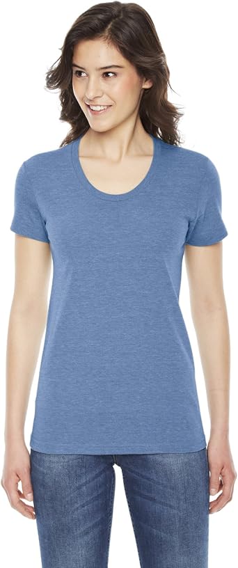 American Apparel Women's Tri-Blend Slim Fit Crewneck Short Sleeve Track T-Shirt
