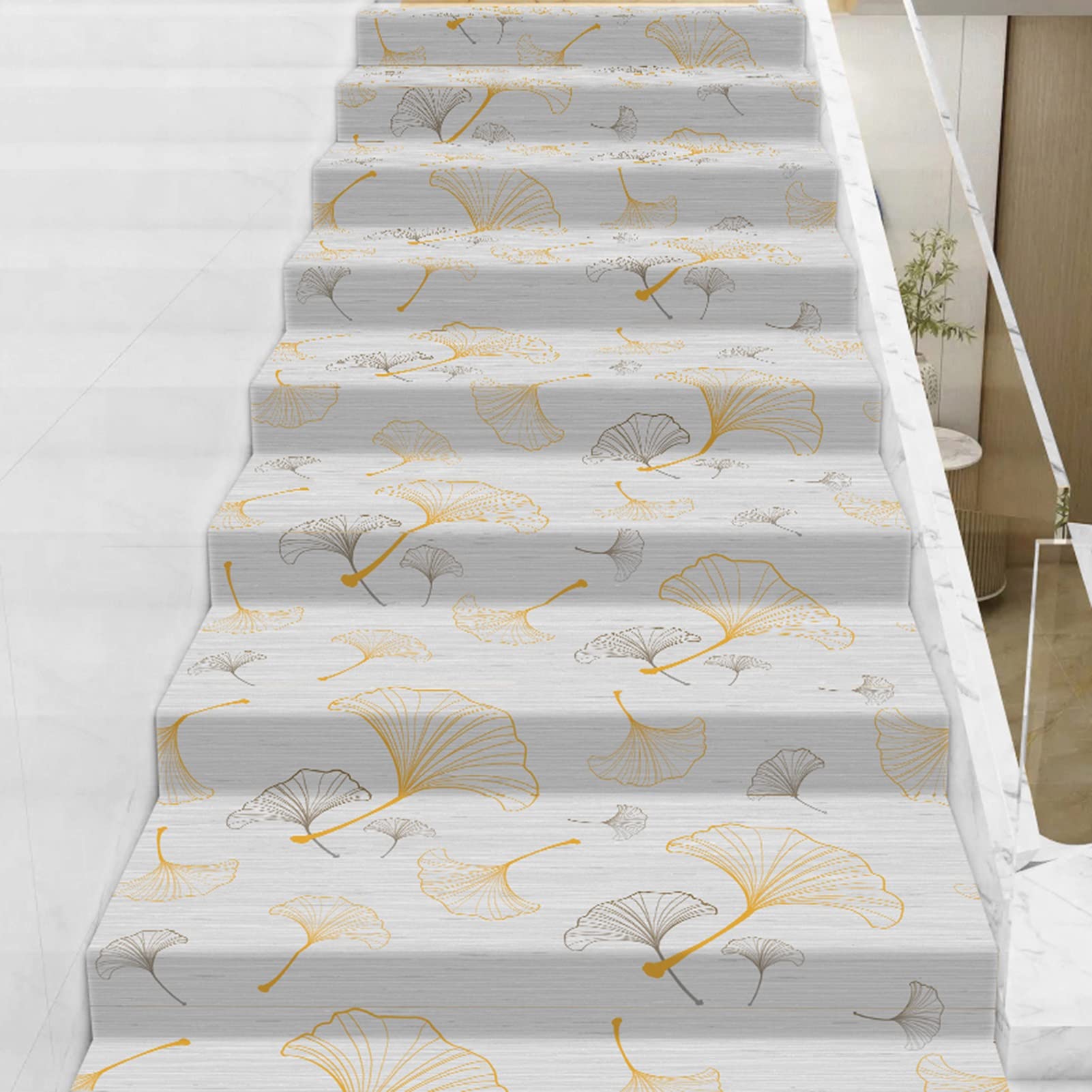 Alfombra autoadhesiva para escaleras en rollo gris de 6 mm y un metro de ancho