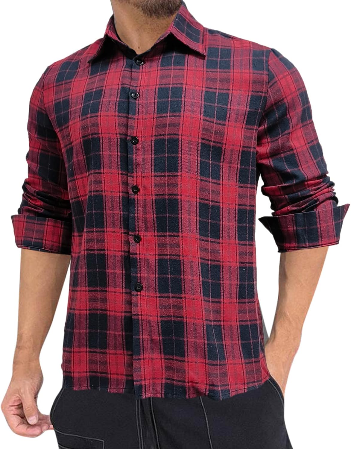 Chemise Homme Oktoberfest à Carreaux Rouge Et Bleu | Tissu Respirant - Pour Fête De La Bière, Loisirs, Style Bavarois - Taille 3XL