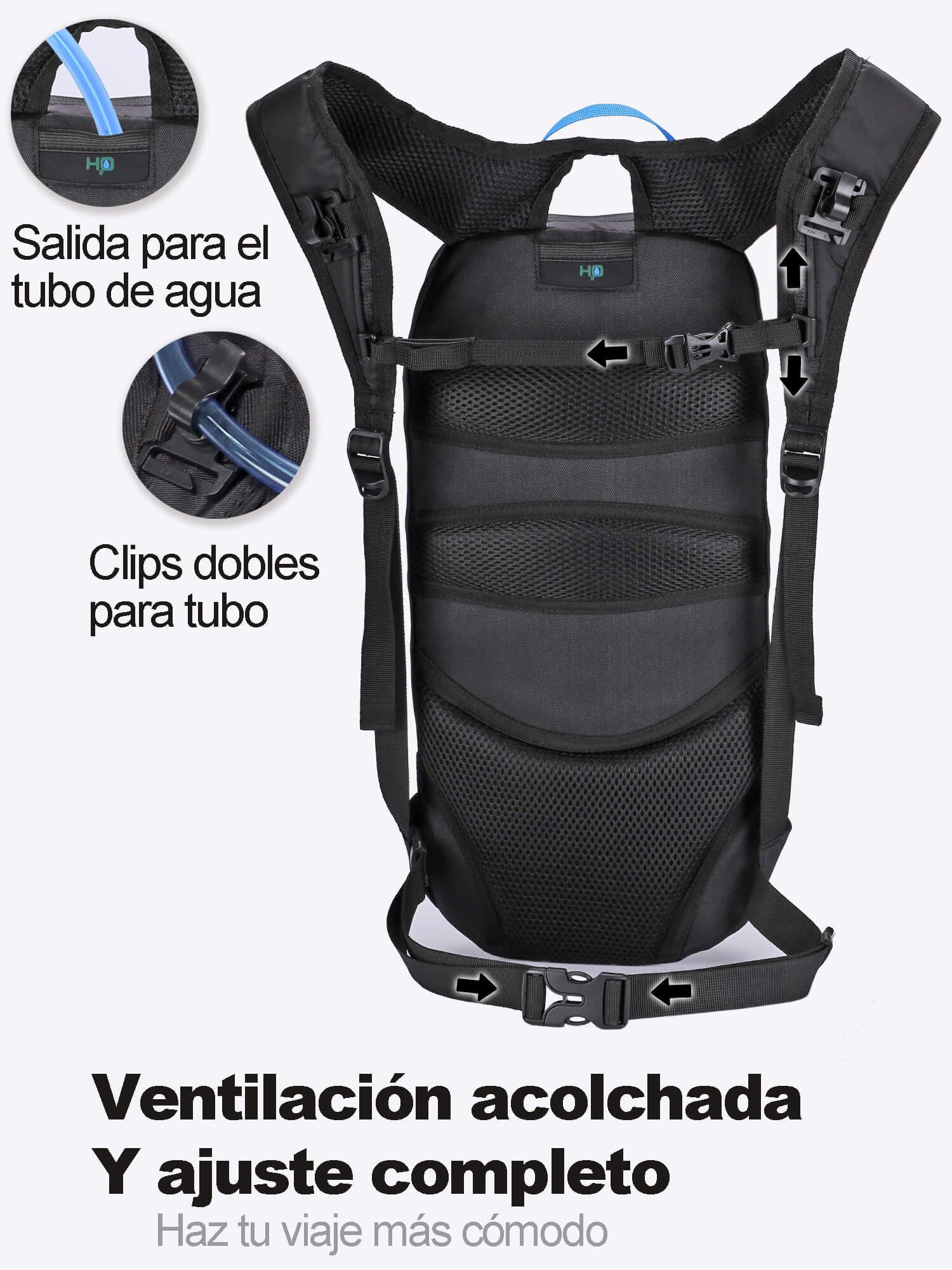 6L Mini Mochila Bicicleta Montaña Impermeable, Mochila Hidratación MTB con 2L Bolsa de Agua para Ciclismo Bici Running Trail Esquí Mochila Ligero Deportes