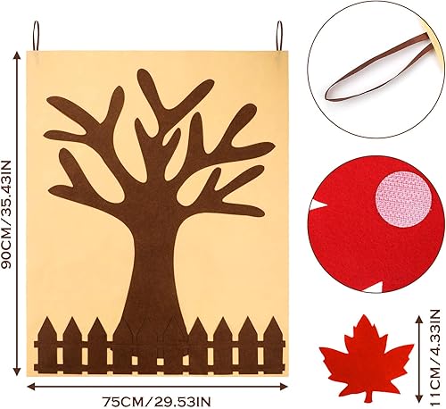 Miniatura 2 de Kit de manualidades de árbol de agradecimiento de otoño, decoraciones de otoño, tablero de árbol de otoño con 60 piezas de hojas de arce de otoño,