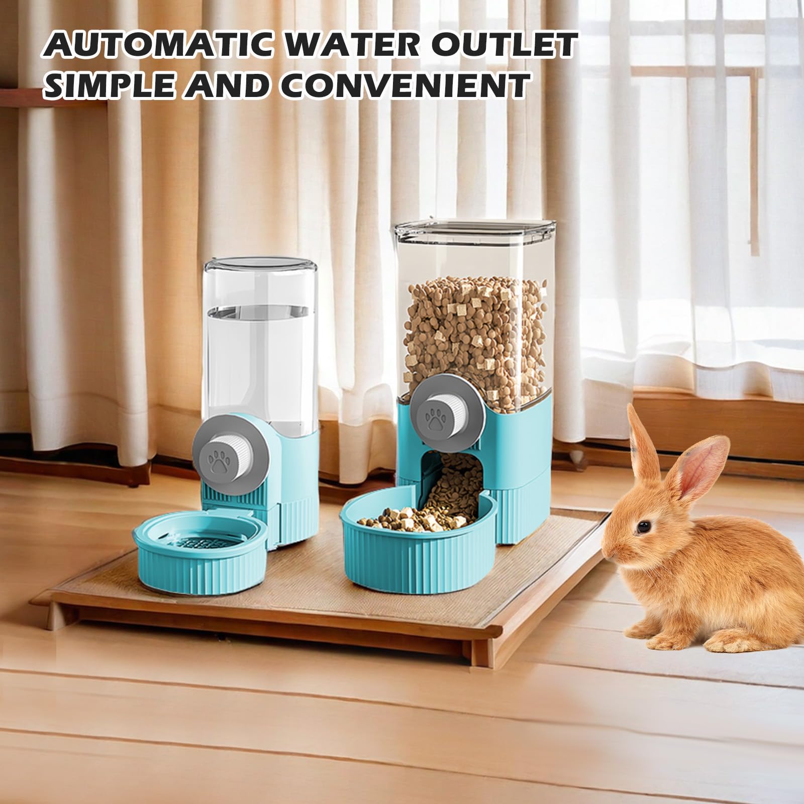 Abreuvoir Distributeur Automatique Nourriture Suspendre Mangeoire Eau Chat Lapin