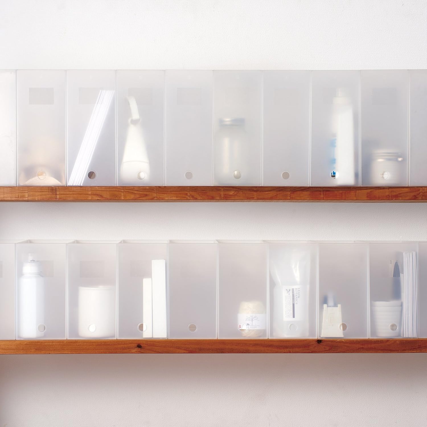 Like-it MX-29 Storage Case, File Box, Wide, Width 5.1 x Depth 10.0 x Height 12.0 inches (13 x 25.3 x 30.7 cm), White (Translucent), Made in Japan, Tabletop Storage, Stand Storage