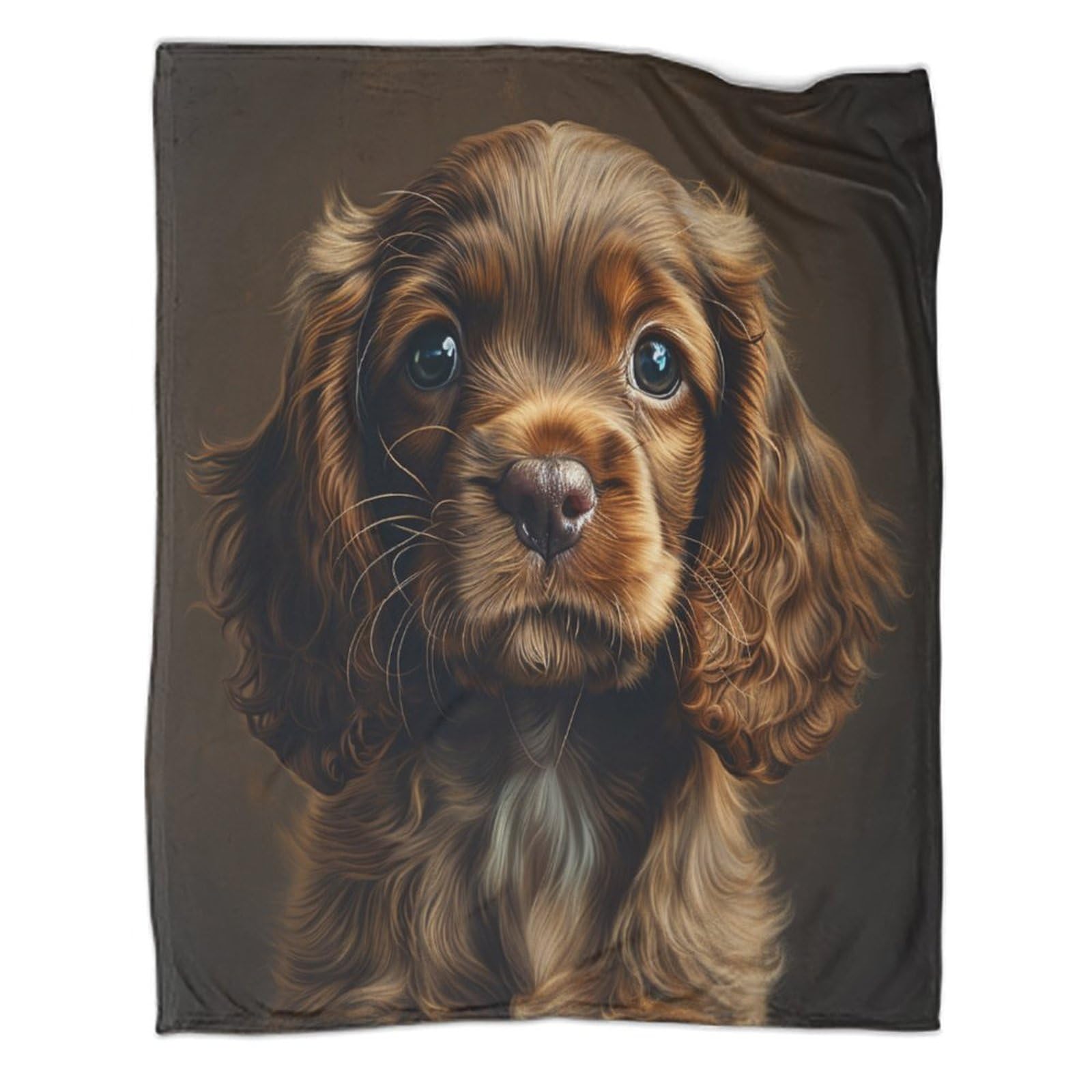 VFKLZCNYR Springer Spaniel Homeware 3D Design Luxurious Super Soft Warm Fluffy Breathable And Cosy Throws Faux Fur Fleece Sofa And Bed Flannel Blankets 60x80inch(150x200cm)